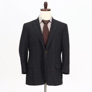 Scuderi 42S Green Check Wool Two Button Sport Coat Blazer Jacket W056